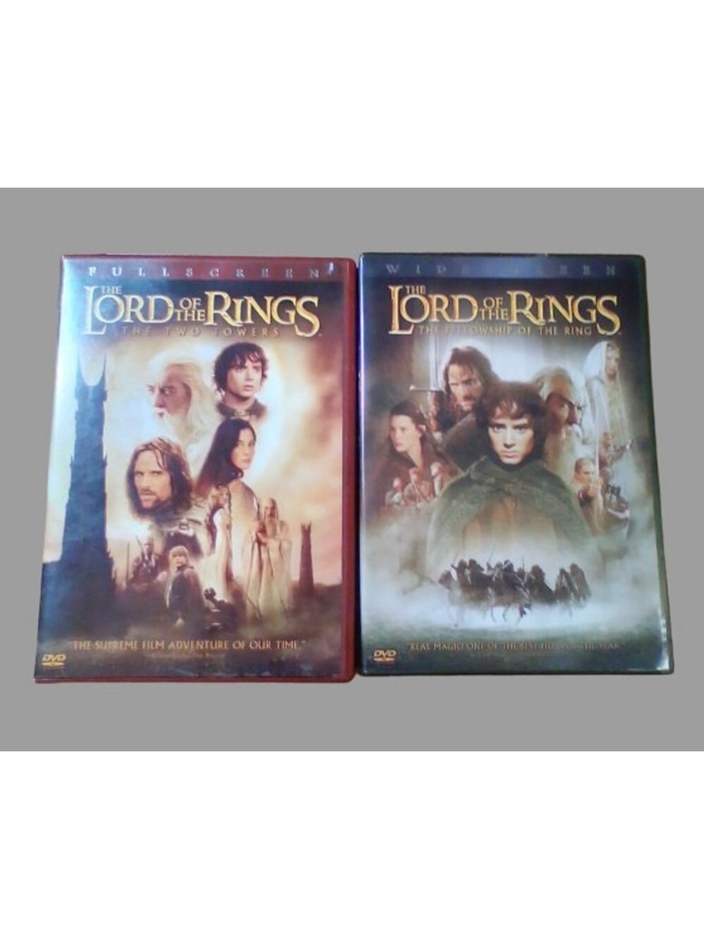 Lord of the Rings: Fellowship of Ring (Widescreen) + Two Towers (Fullscreen) DVD